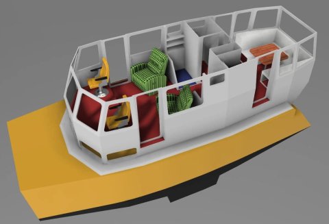 Rendering of the planned layout, upper deck