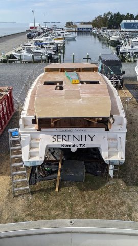 The upper deck floor takes shape.
