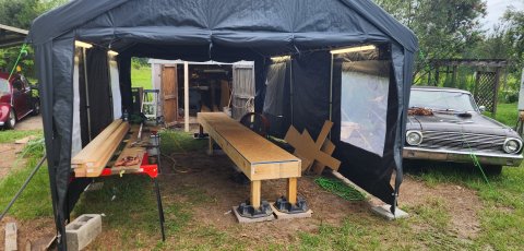 15.5' old time southeast working skiff — during planning