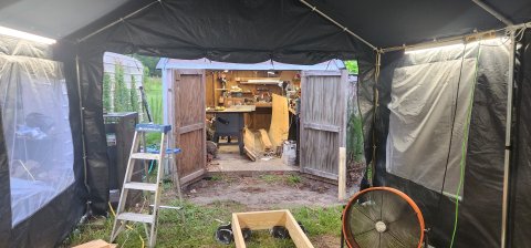 15.5' old time southeast working skiff — during planning