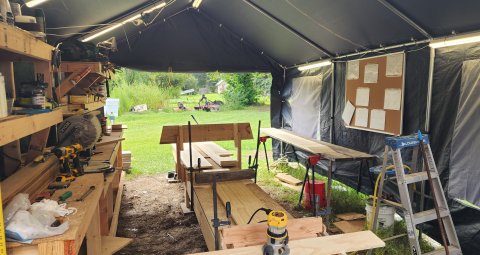 15.5' old time southeast working skiff — under construction