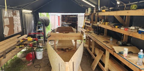 15.5' old time southeast working skiff — under construction