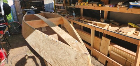 15.5' old time southeast working skiff — under construction