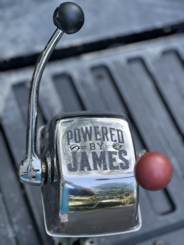 If the boat is named after my granddaughter then the engine needs to be named after my grandson. (Laser engraved at my local library maker space)